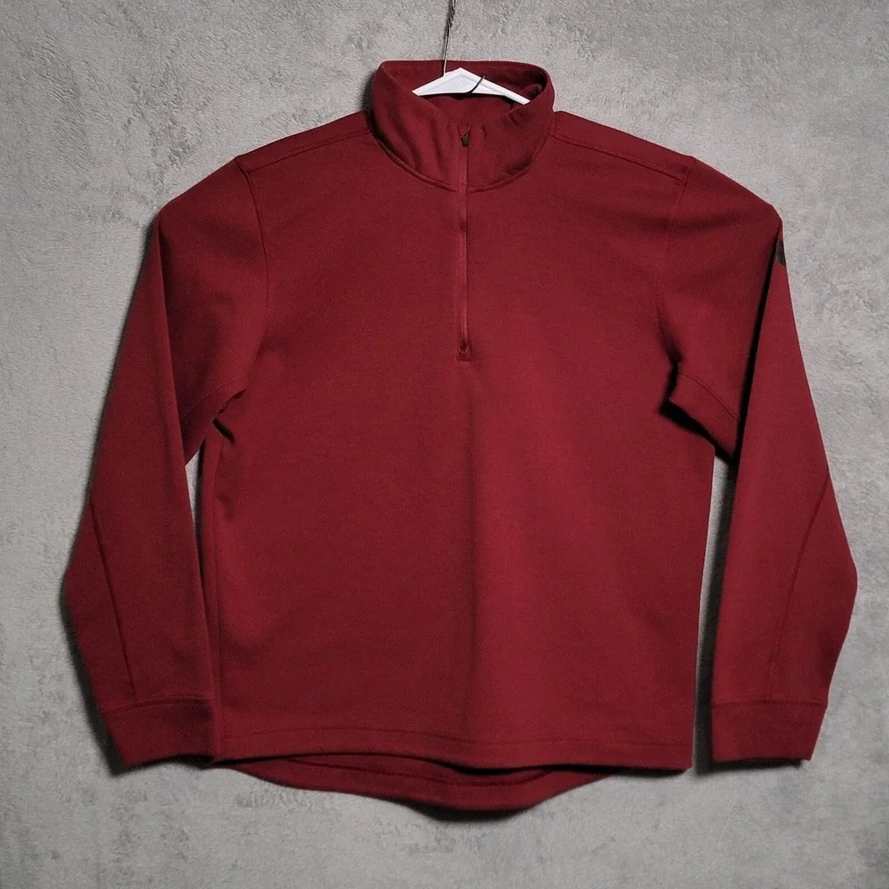 The North Face Pullover Mens Large Red Slacker Quarter Zip Fleece Mock Neck